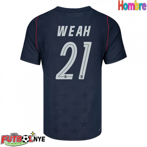Camiseta Estados Unidos Timothy Weah #21 Visitante Equipación Mundial 2026 manga corta